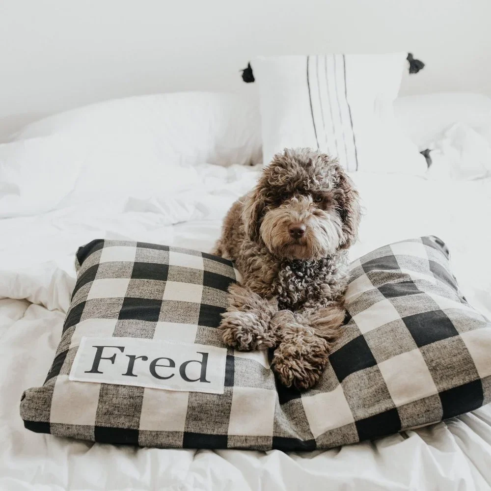 Plaid Dog Bed Cover - Dog Beds - Personalized Dog Bed